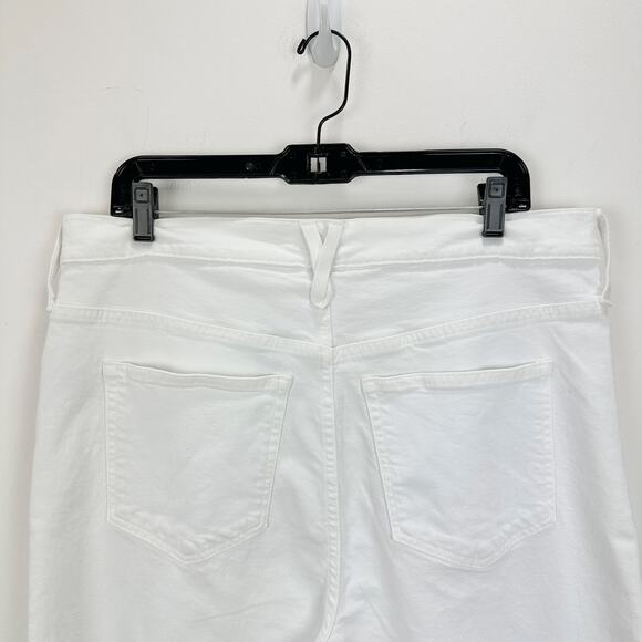 J.Crew Slim Wide Leg Jean White High Waisted Classic Stretch Denim US 32 NWT - Picture 10 of 12